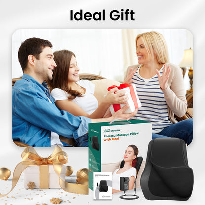 Snailax Back Massager for Back Pain Deep Tissue, Shiatsu Neck and Back Massager with Heat, Vibration, Kneading Massage Pillow for Neck, Shoulder, Gifts for Mom, Dad