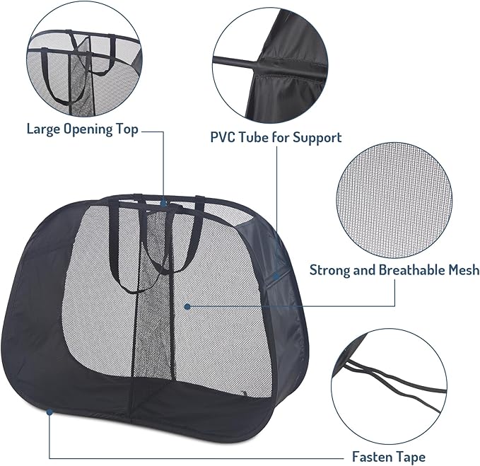 Seiritex Mesh Popup Laundry Hamper 2 Compartment, Collapsible Laundry Sorter