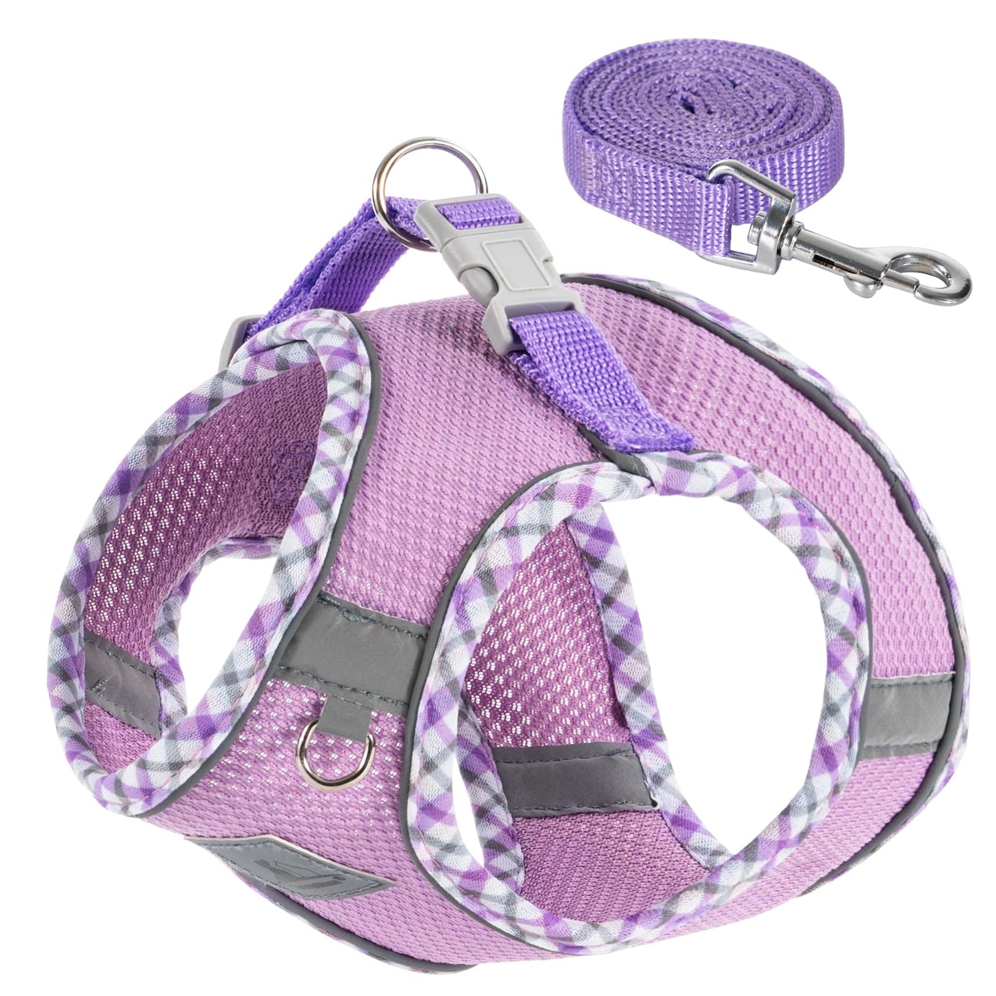 TomteNisse Dog Harness & Leash Set - No Pull Soft Breathable Small Dog Harness, Adjustable Reflective Step-in Vest for Puppy, Kitten, Cats