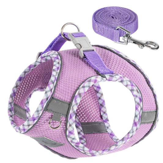 TomteNisse Dog Harness & Leash Set - No Pull Soft Breathable Small Dog Harness, Adjustable Reflective Step-in Vest for Puppy, Kitten, Cats