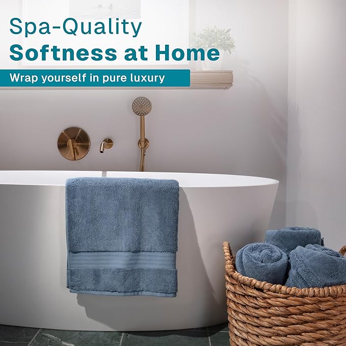 100% Organic Cotton Bath Towel Set | Bathroom Luxury Towel Set of 6 | GOTS