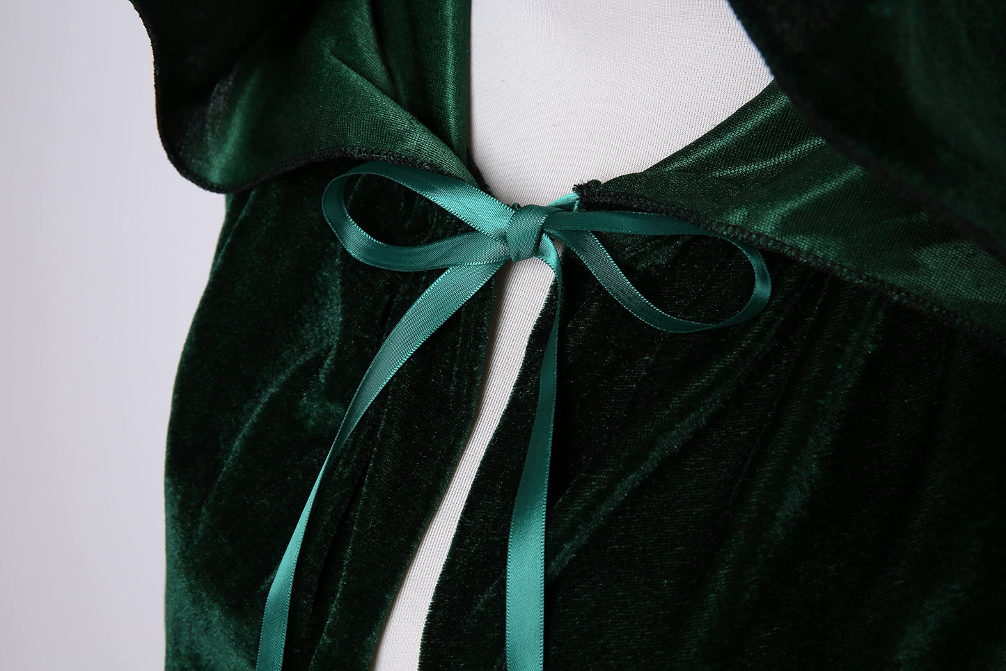 VGLOOK Full Length Hooded Cloak Unisex Adult Velvet Cape Cosplay Costumes 59" Green