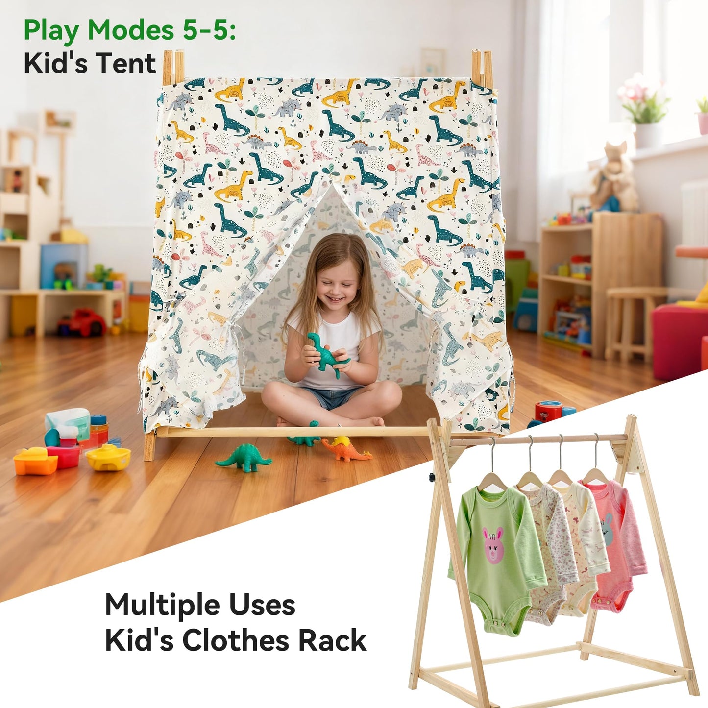 Yrthe Voitom 5-in-1 Baby and Toddler Foldable Swing Set with Stand, Classic Swing, Swing-Seat, Baby Jumper, Hammock, Play Tent