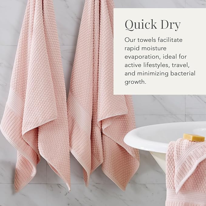 NY Loft 100% Cotton Bath Towel 4 Pack | Super Soft & Absorbent Quick-Dry Bath