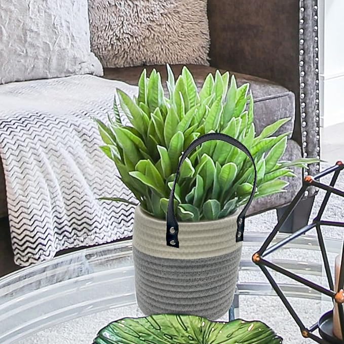 Cotton Rope Hanging Baskets for Organizing 2 Pcs Round Small Wall Basket