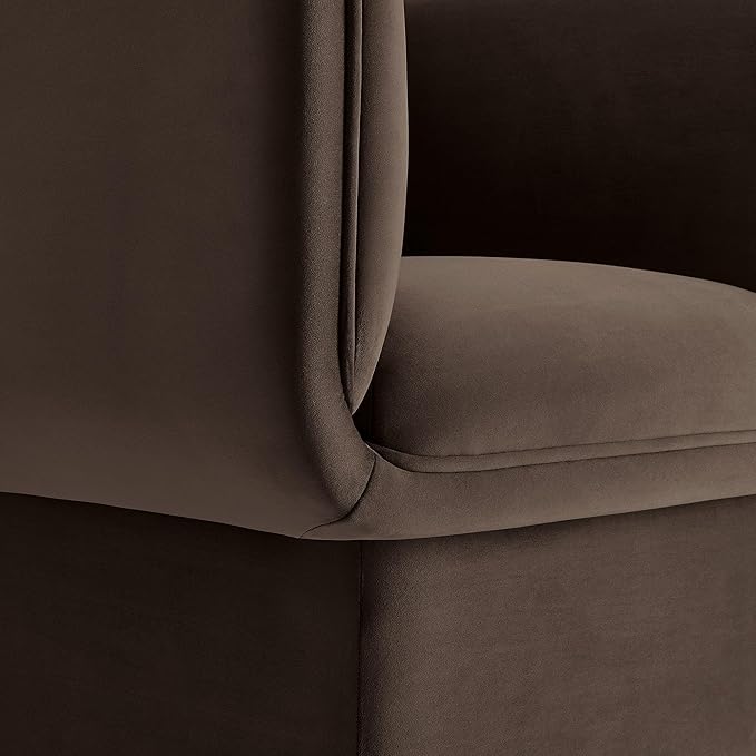 Modway Tate Performance Velvet Accent Chair in Chocolate Brown