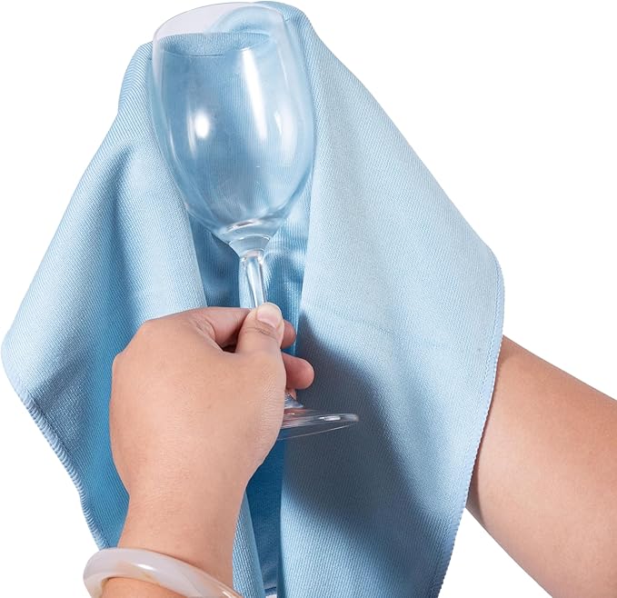 KLNYOO Microfiber Glass Cleaning Cloths Lint Free Streak Free Quickly and