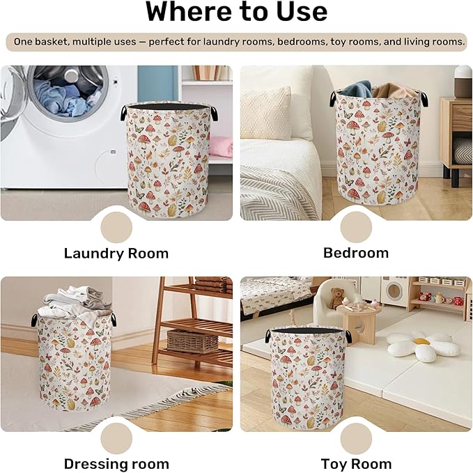 Cute Mushroom Laundry Hamper