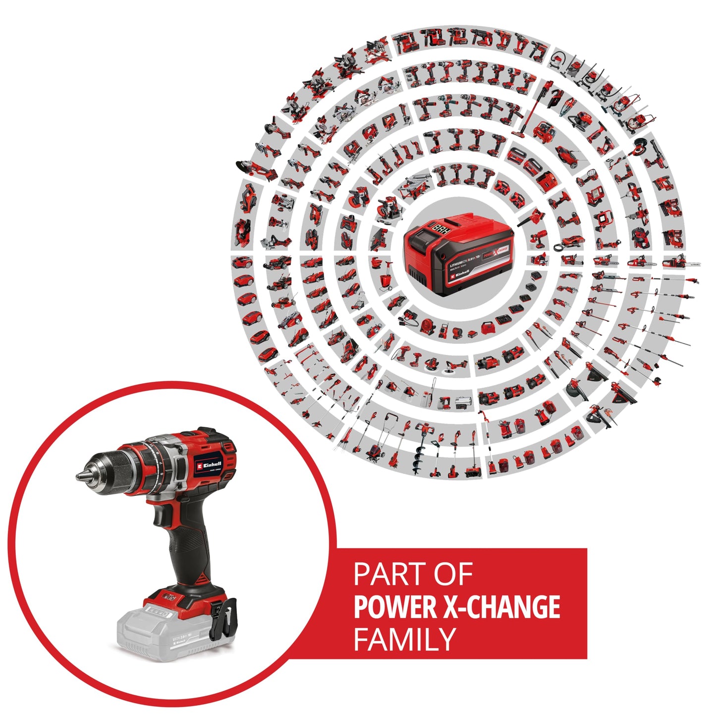 Einhell Impact Drill Driver TE-CD 18/50 Li-i BL Solo Power X-Change (Li-ion, 18 V, 50 Nm, Brushless Motor, 2-speed Gearing, Soft Grip, Supplied Without Battery or Charger)