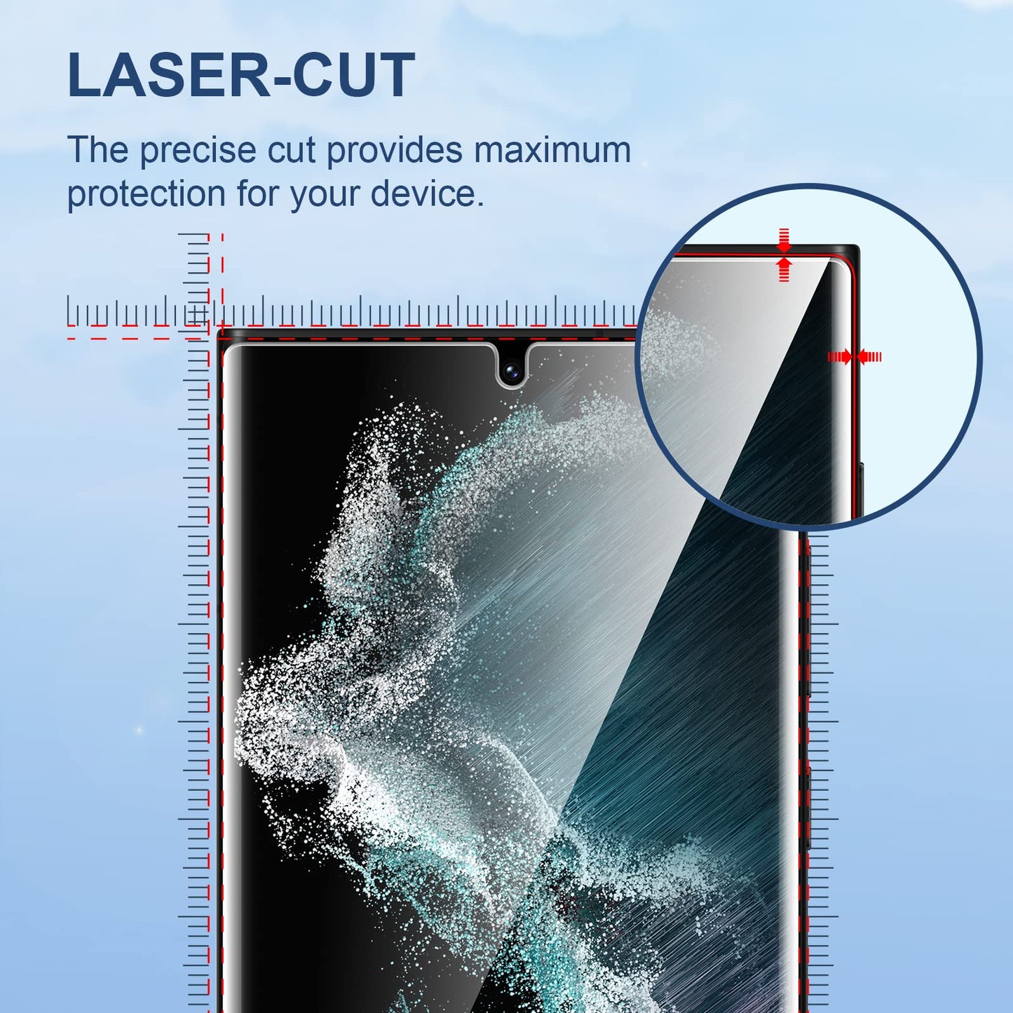 LK 3 Pack for Samsung Galaxy S22 Ultra Screen Protector [Not Glass] [Support Fingerprint Unlock] Bubble Free, with Easy Installation Tool, 3D Curved Max Coverage for S22 Ultra 6.8-inch