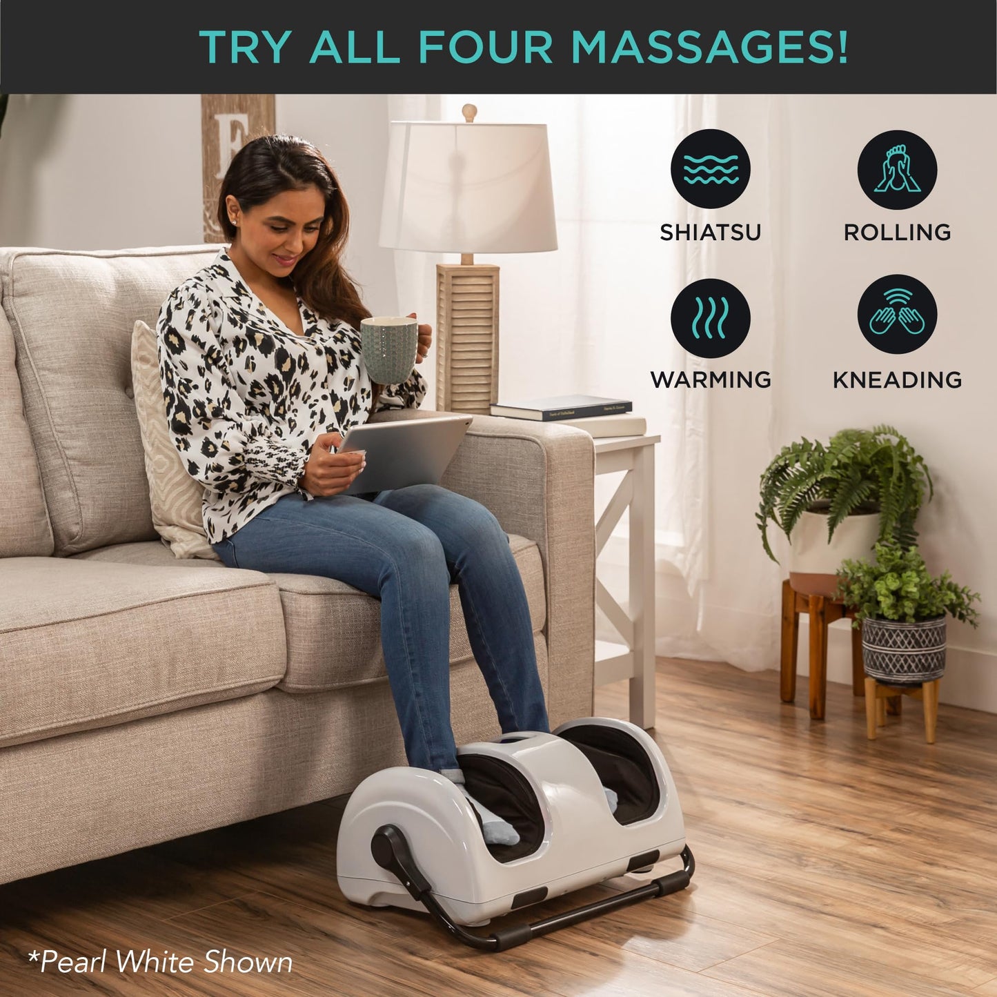 Best Choice Products Heated Shiatsu Foot Massager for Pain Relief, Plantar Fasciitis, Neuropathy, Blood Circulation w/Compact Design - Burgundy
