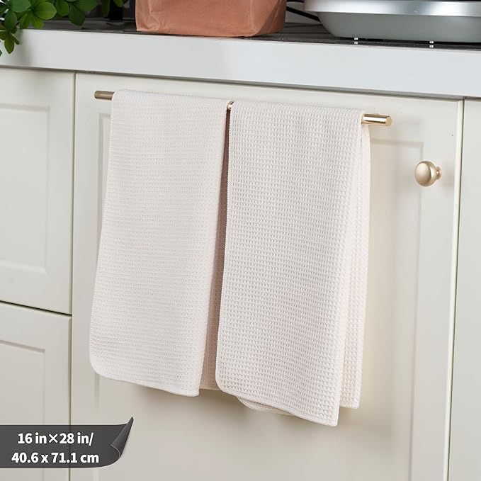 POLYTE Premium Microfiber Kitchen Dish Hand Towel Waffle Weave 12 Pack
