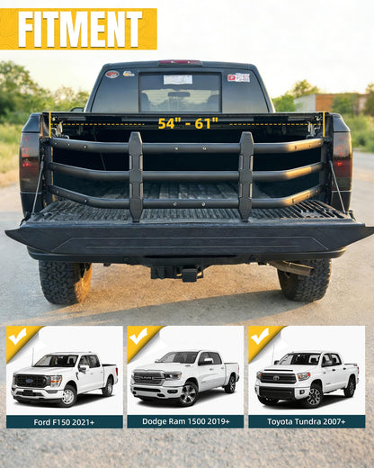 Trumgeta Truck Bed Extender Fit for Ford F-150 2021-2026, Dodge Ram 1500 2019-2026, Toyota Tundra 2007-2026, Tailgate Mount Cargo Extension, Fold-in/Fold-Out Pickup Storage