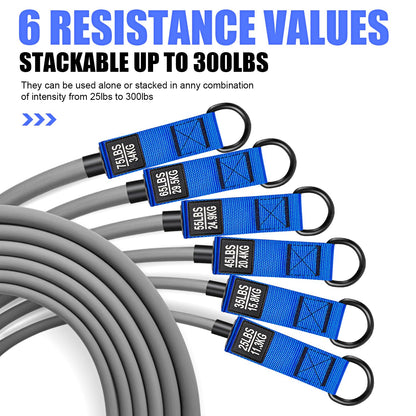 HPYGN Heavy Resistance Bands, 300LBS Exercise Bands for Working Out, Fitness Bands with Handles, Workout Bands for Men, Weight Bands Set for Muscle Training, Strength, Slim, Yoga, Home Gym Equipment