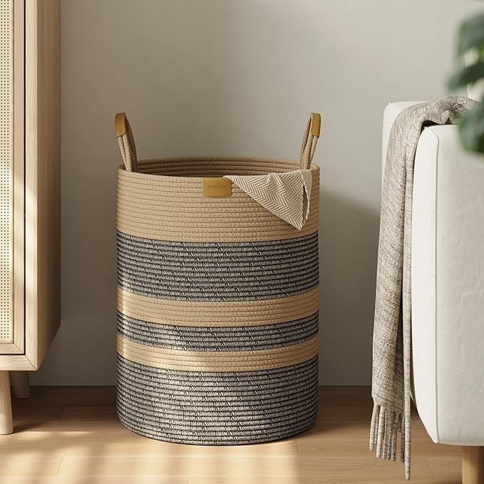 62L Striped Laundry Hamper