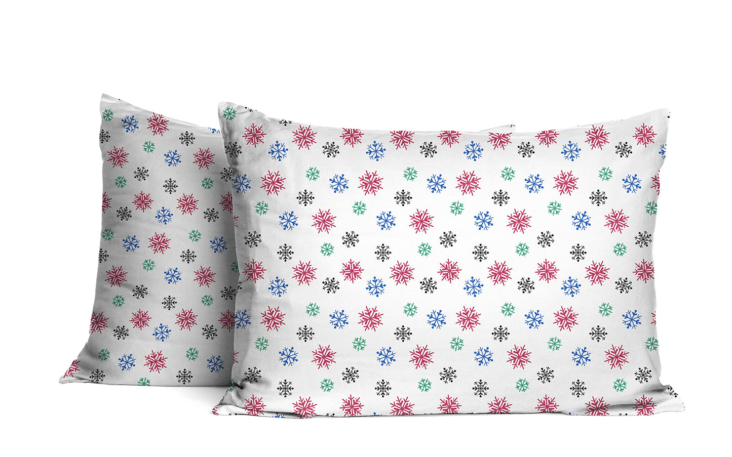 Pointehaven Flannel 170 GSM Sheet Set,Twin Snow Flakes Multi