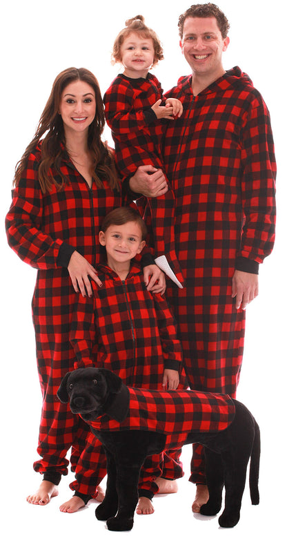 #followme Family Pajamas Buffalo Plaid Microfleece Womens Adult Onesie 6755-10195-L