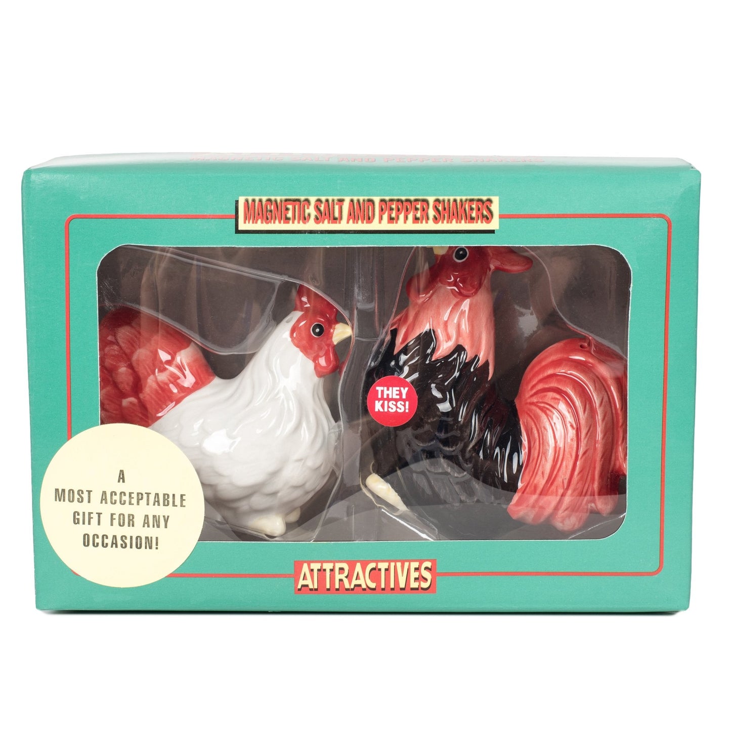 Pacific Giftware Rooster and Hen Attractives Salt Pepper Shaker Made of Ceramic