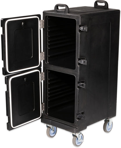 Carlisle FoodService Products Cateraide Insulated Front Loading Food Pan Carrier with Casters for Catering, Events, and Restaurants, Plastic, 10 Pans, Black