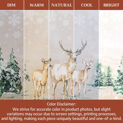 Maison d' Hermine Table Runner 100% Cotton Double Layer Table Runners 108 inches Long for Thanksgiving Christmas Decorations Home Kitchen Dining Party Wedding (Deer in The Woods, 14.5" x 108")