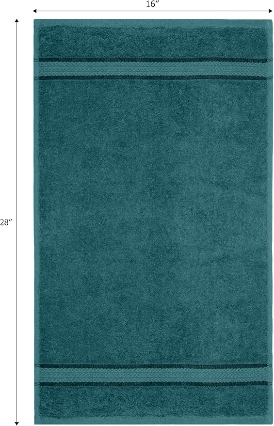 Cotton Craft Ultra Soft 6 Pack Hand Towels 16x28 Teal Weighs 6 Ounces Each