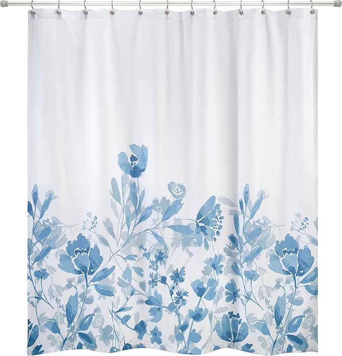 Izod - Shower Curtain, Twill Fabric Curtain, Floral Bathroom Decor, Dorm Room