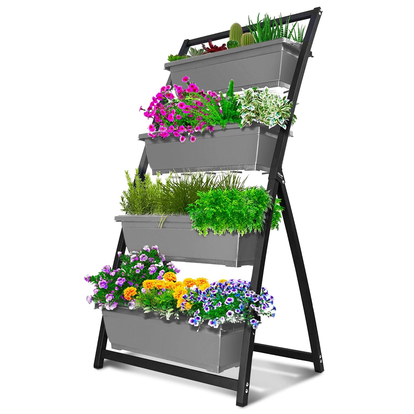 Outland Living 4-Ft Raised Garden Bed - Vertical Garden Freestanding Elevated Planters 4 Container Boxes - Good for Patio Balcony Indoor Outdoor - Perfect to Grow Vegetables Herbs Flowers