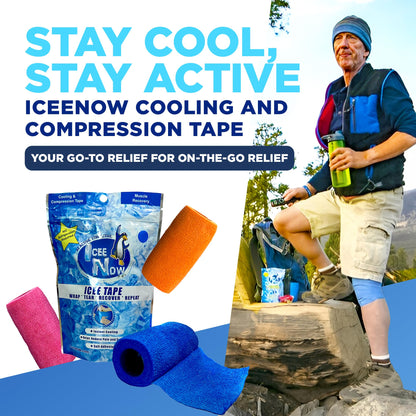 ICEE Tape – Self-Adhering Compression Wrap, Instant Cooling Sensation, No Refrigeration Needed (Blue)