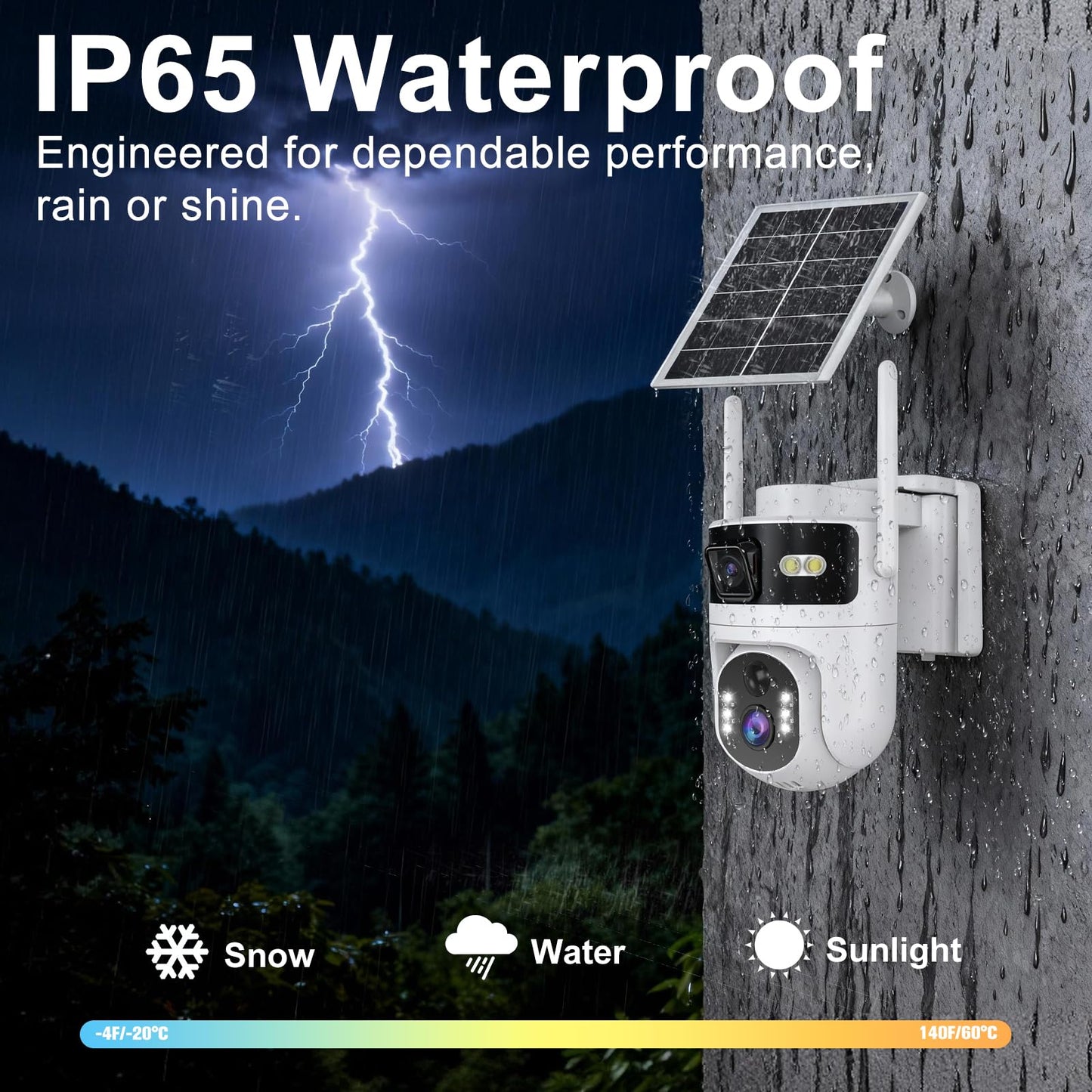 CUUKSHKN Dual Lens 4G LTE Cellular Security Camera Wireless Outdoor,365 Day Free Unlimited Data,No WiFi Solar Powered,360°Auto Tracking,2K Color Night Vision,PTZ Motion Dtetection,Tuya Smart Camera