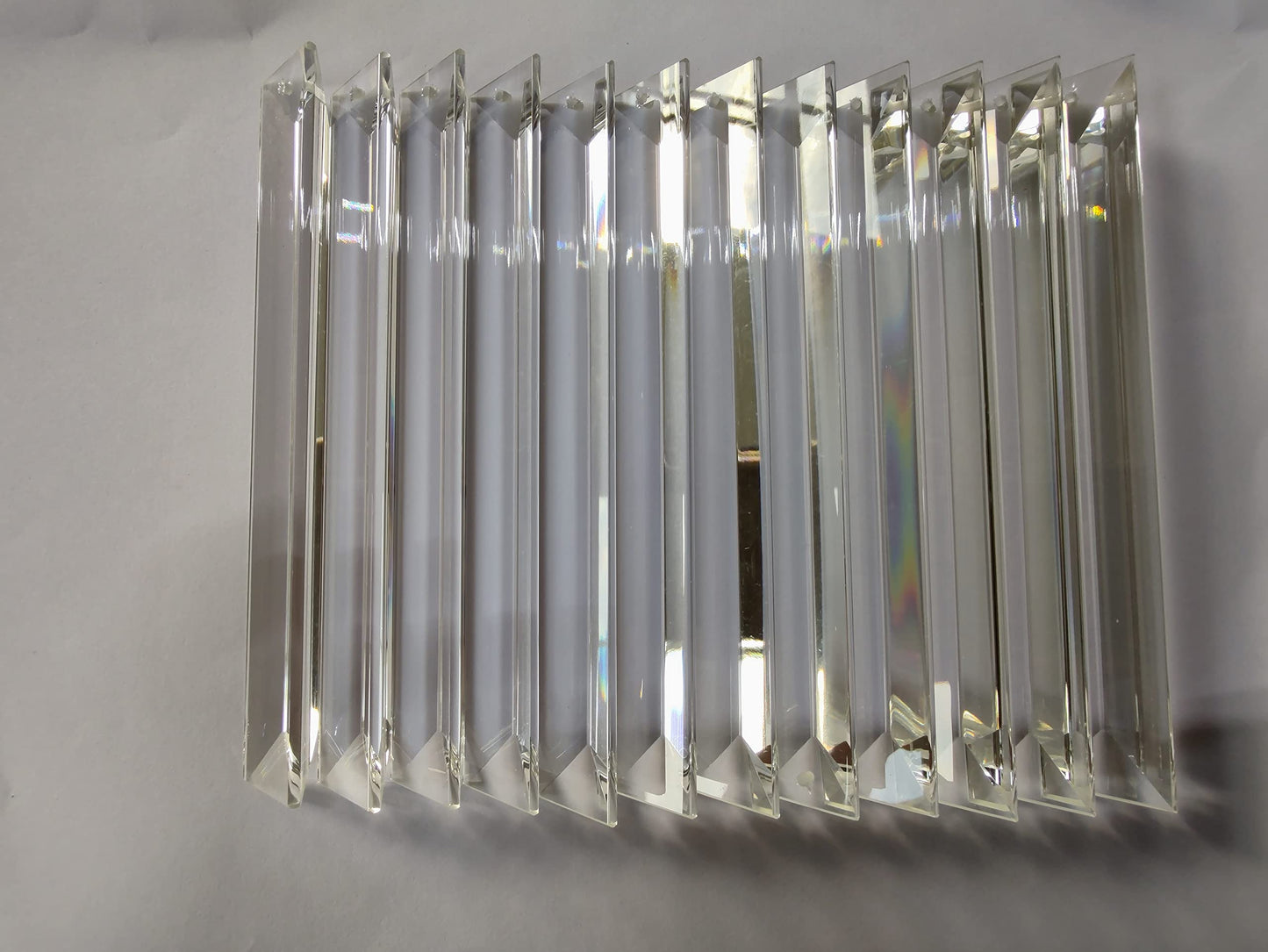 A AXILIXI Chandelier Crystals Replacement 12 Pcs Crystal Prisms with Hooks for Crystal Chandeliers K9 Crystals Acessory