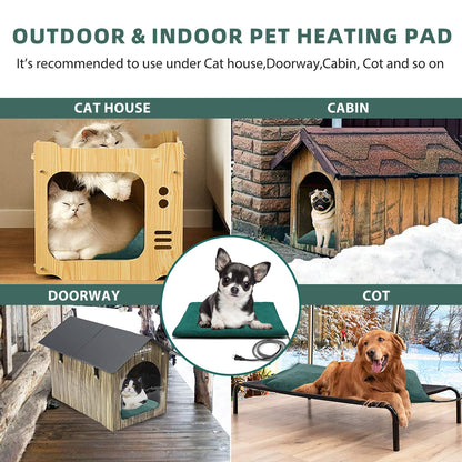 PETNF Outdoor Pet Heating Pads for Dog,Soft Electric Blanket Auto Temperature Control,Heated Mat for Dog House,Whelping Supply for Pregnant New Born Stray Feral Cat Puppy,Safe