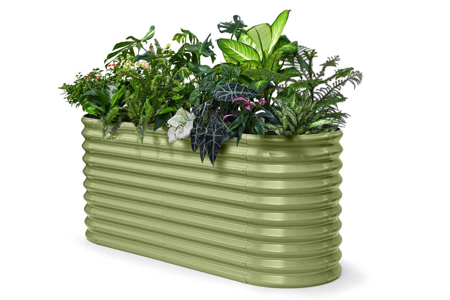 Annoell 30" Extra Tall Galvanized Raised Garden Bed, 6x2x2.5 ft Metal Planters for Outdoor Plants, Heavy Duty Flower Bed Deep Root for Vegetable, Garden Bed Outdoor Large Planter Box - Moss Green