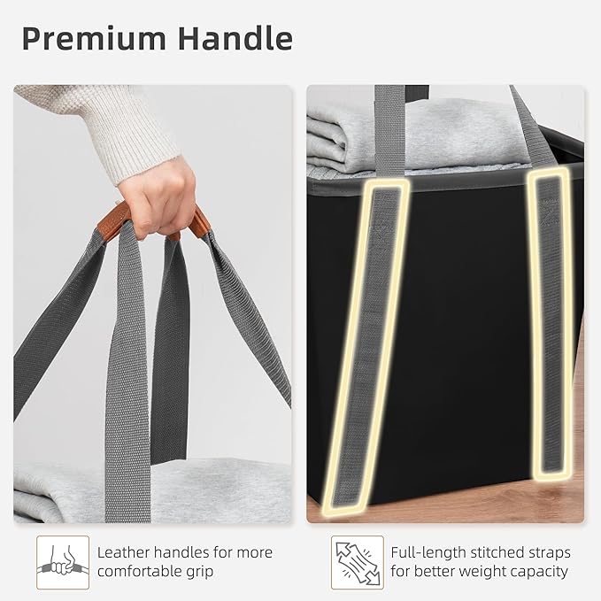 STORAGE MANIAC Collapsible Laundry Caddy, 128L Large Collapsible Laundry Basket