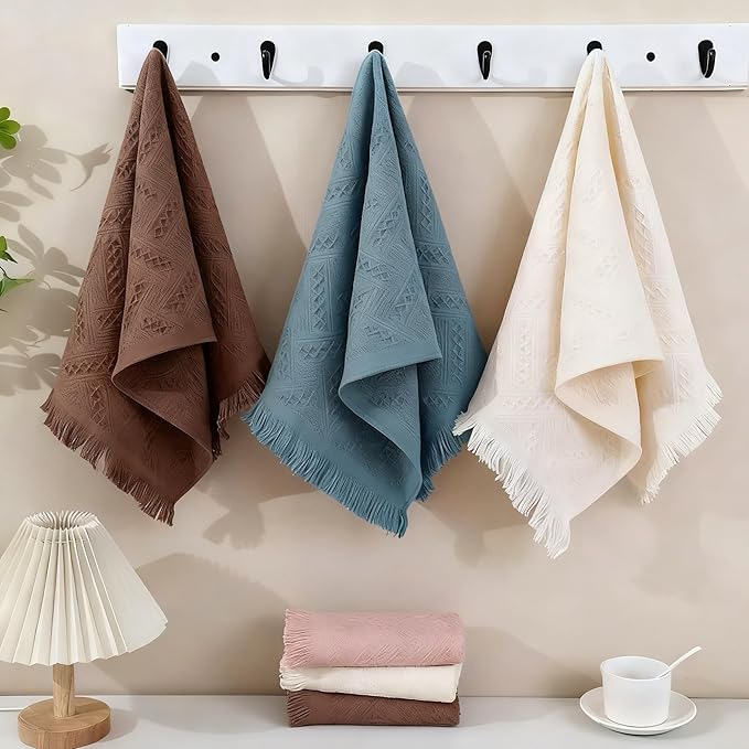 YoulerTex Luxury Decorative Hand Towels Bathroom: 2 Packs 14X30 100% Cotton