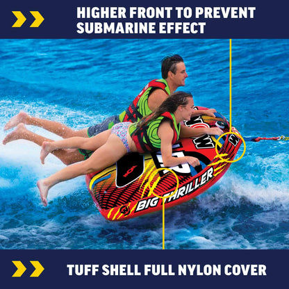 Wow Sports Thriller Towable Deck Tube - 1-2 Person - 340 lb Capacity - for Boating - Youth & Adults