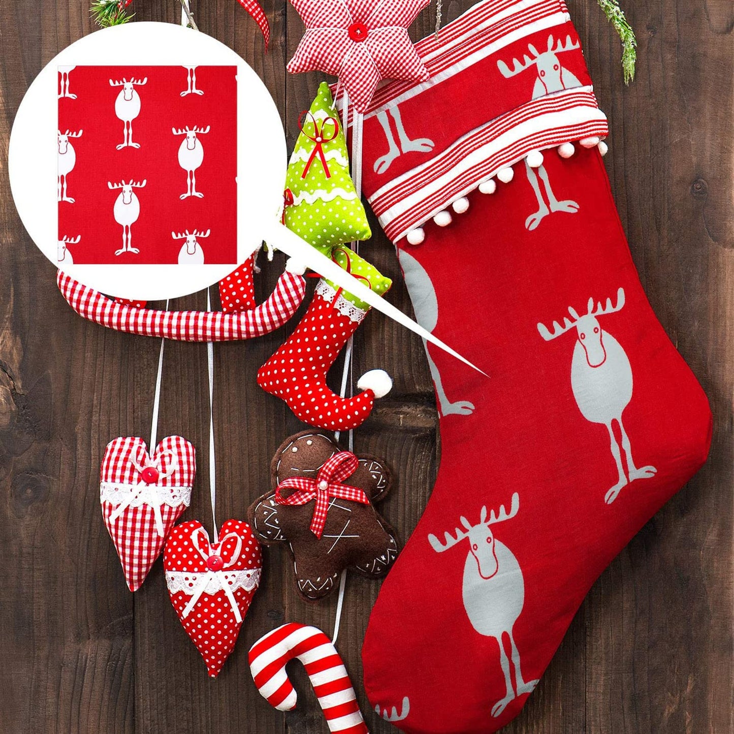 10 Pieces Christmas Cotton Fabric Bundles 18 x 22 Inch Quilting Fabric Sewing Squares Bundle Multicolor Patchwork Xmas Tree Fat Quarters Precut Santa Claus Scraps for Christmas DIY