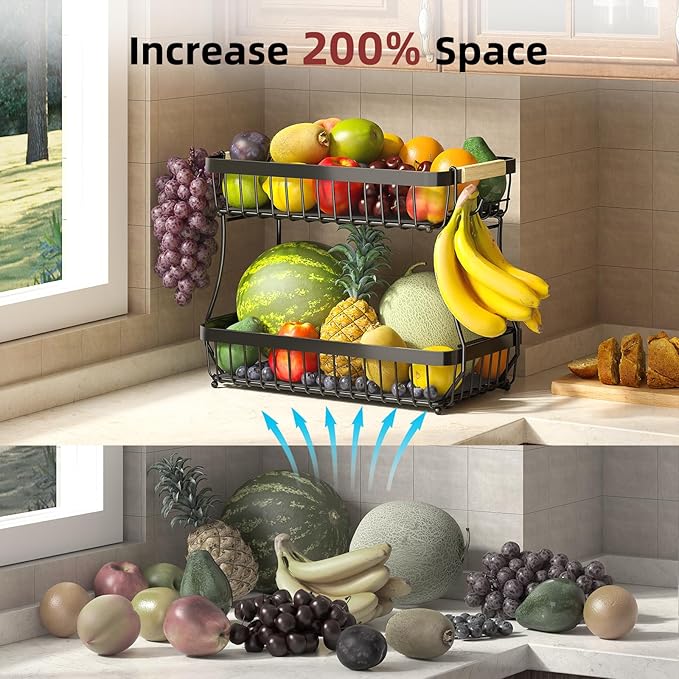 3 Tier Fruit Basket for Kitchen Counter