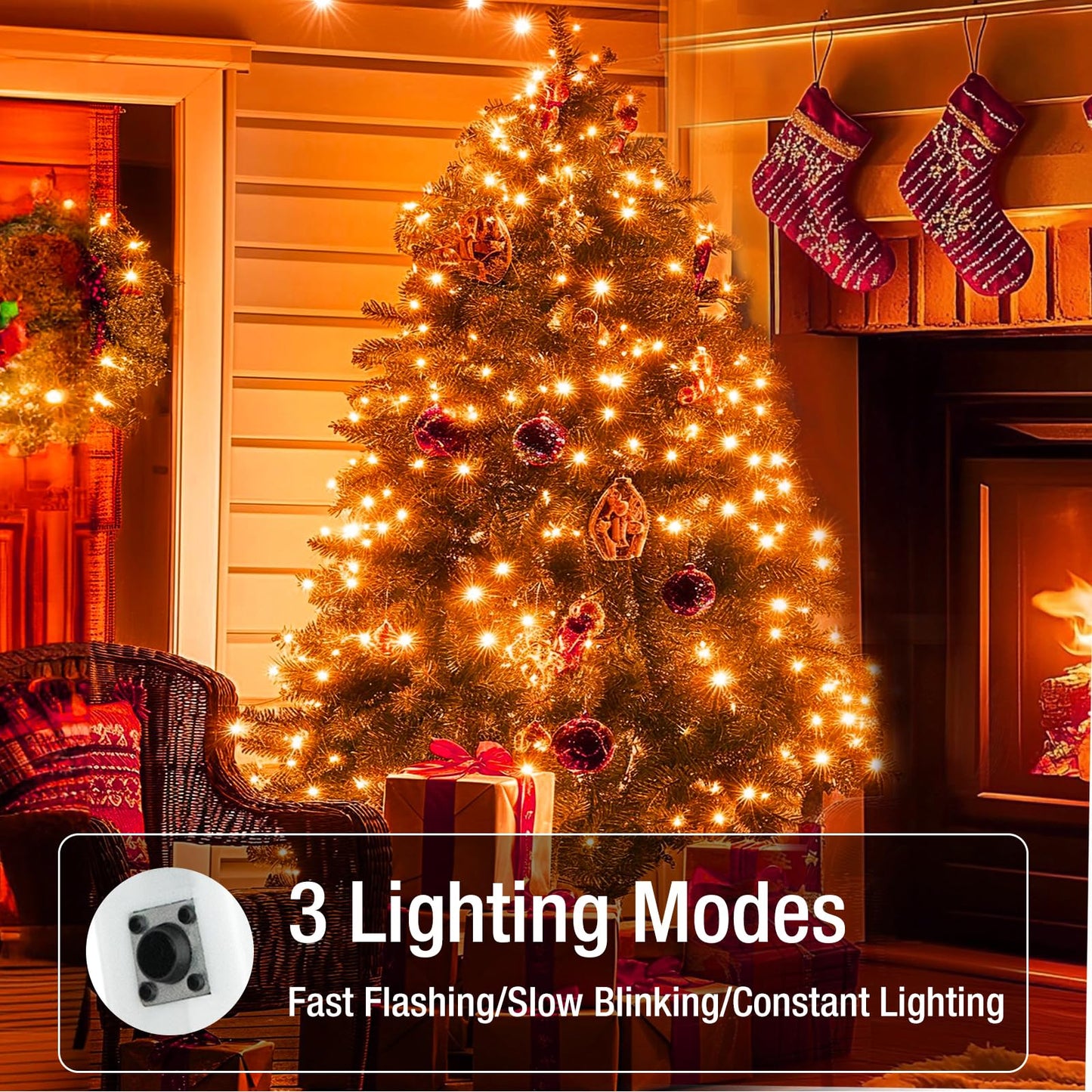 Fairdeer 12 Pack Fairy Lights Battery Operated - 7ft 20 Led Twinkle Lights 3 Modes, Bulk Mini String Lights Waterproof for Mason Jars Vases DIY Party Wedding Decoration Christmas -Orange