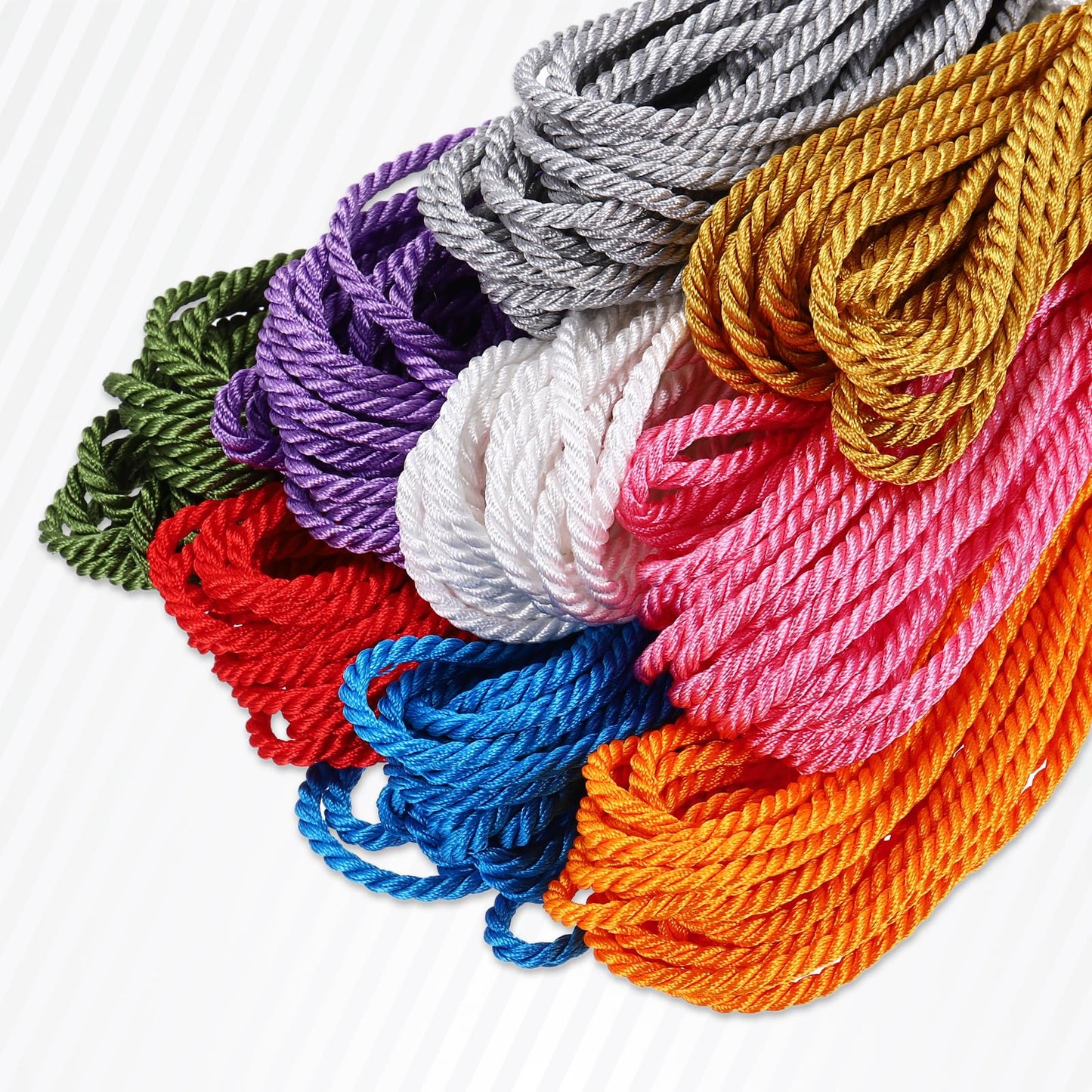 MECCANIXITY Twisted Cord Trim, 22 Yard 3.5mm 3-Ply Twine Braided Rope Shiny Thread String for Craft Gift Bag Curtain Christmas Decor, Bright Red - 20m