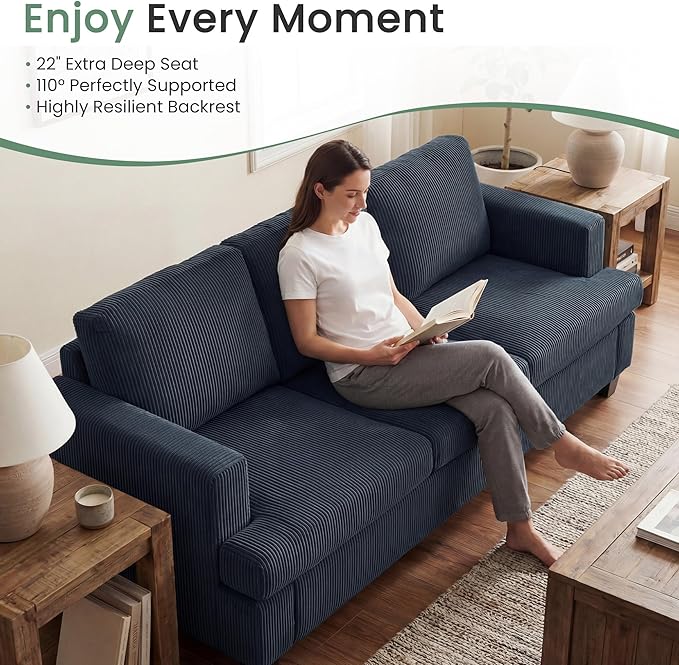 YOUDENOVA 2 Piece Set Comfy Sofa Couch, 3-Seater Sofa * 2