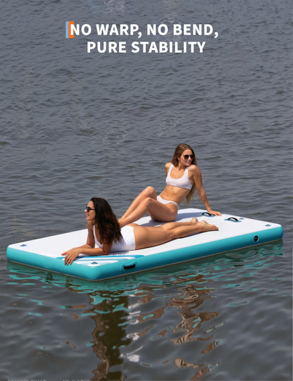 Inflatable Floating Dock Air Dock Platform Non-Slip Surface Thick Lake Floats with Portable Carrying Bag, Air Pump for Lakes, Pool, Beach, Ocean