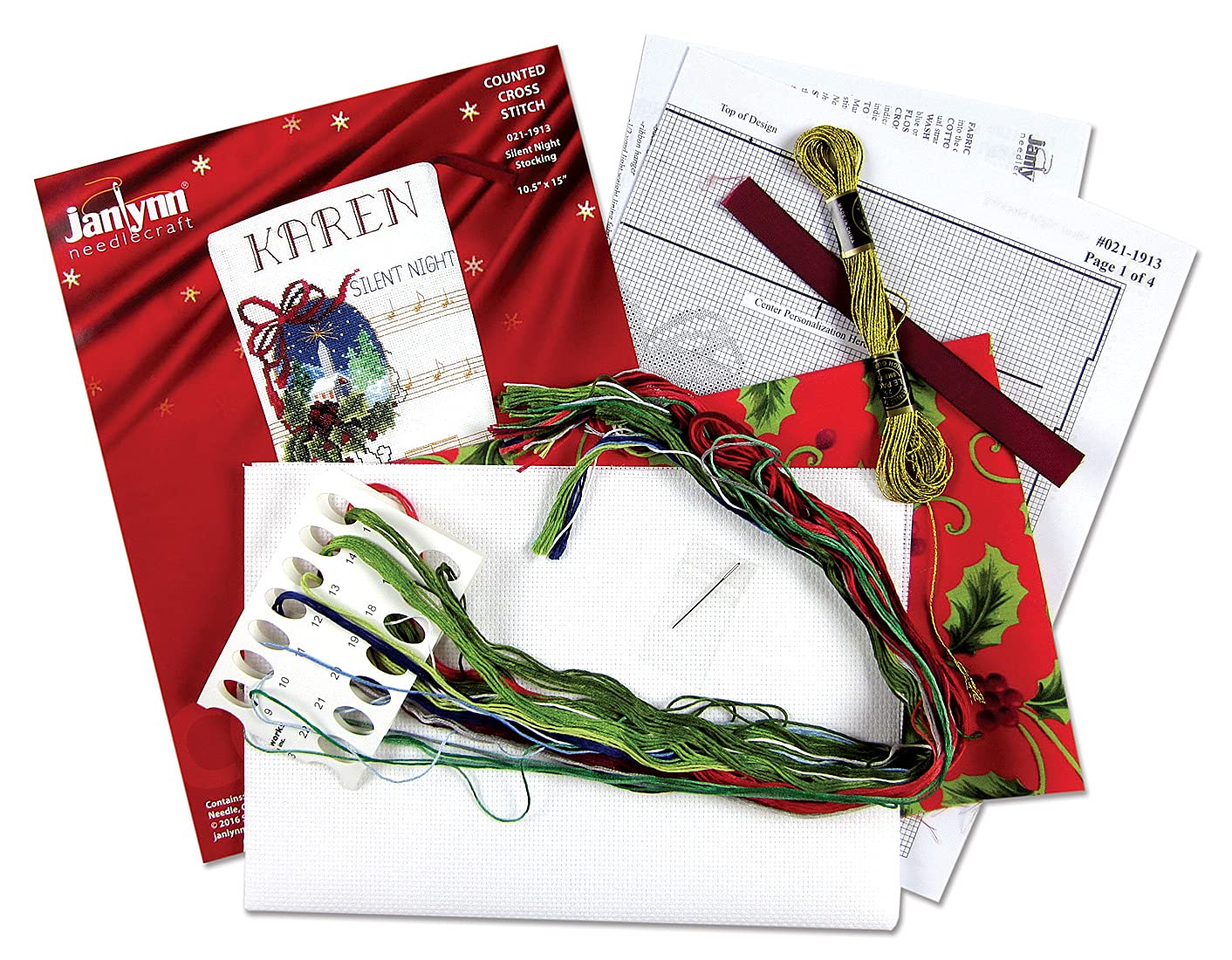 Silent Night Counted Cross Stitch Stocking Kit