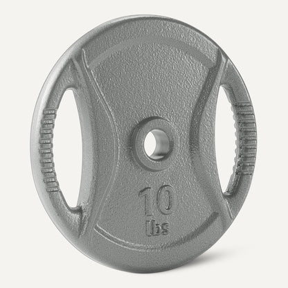 Amazon Basics 1-Inch Grip Weight Plates, 10 lb, Strength Training, Home Gym, 4 Pack