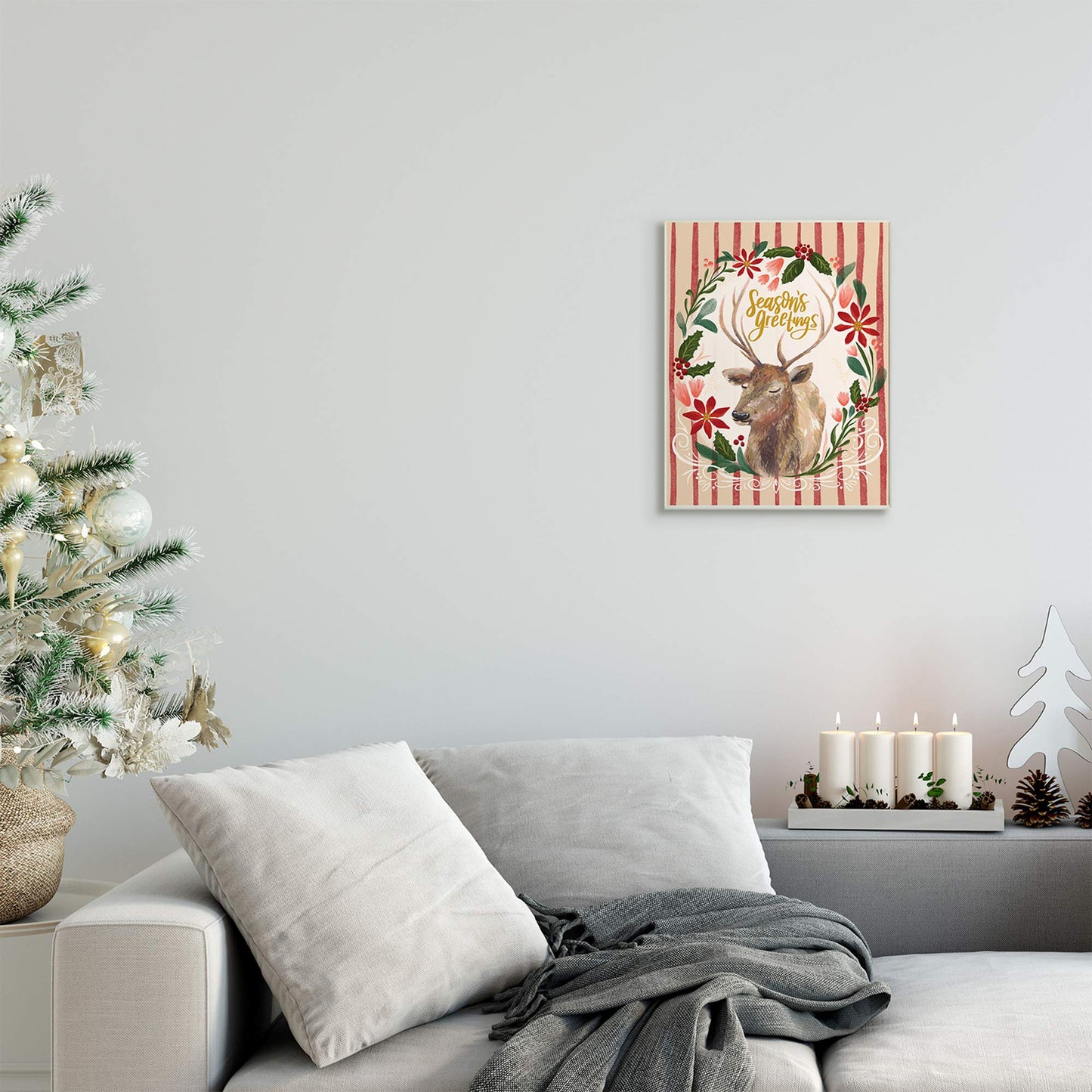 Stupell Industries 'Seasons Greetings Holiday Wreath Soft'| Wall Plaque Art