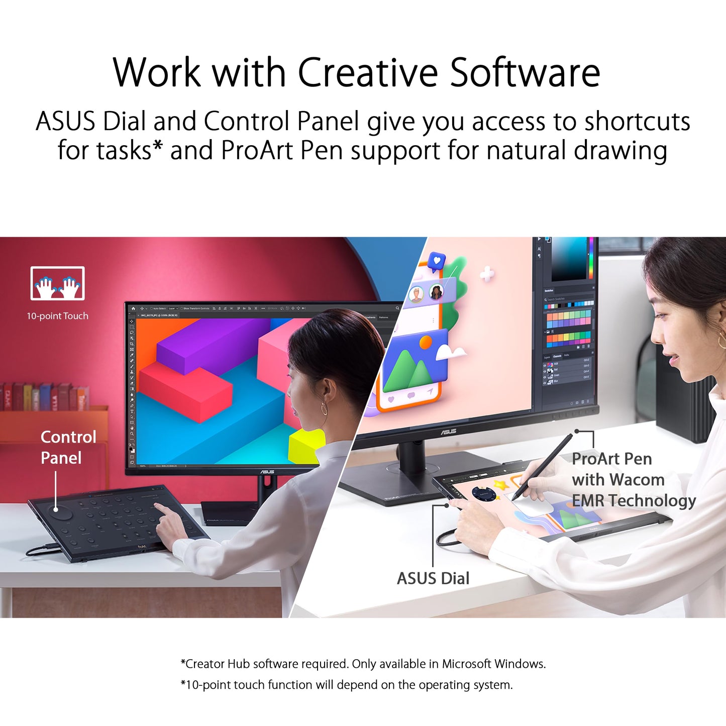 ASUS ProArt Display 14” 1080P Portable Touchscreen Monitor (PA148CTV) - Full HD, IPS, 100% sRGB/Rec.709, Color Accuracy ΔE < 2, Calman Verified, USB-C Power Delivery, Micro HDMI, Tripod Socket,Black