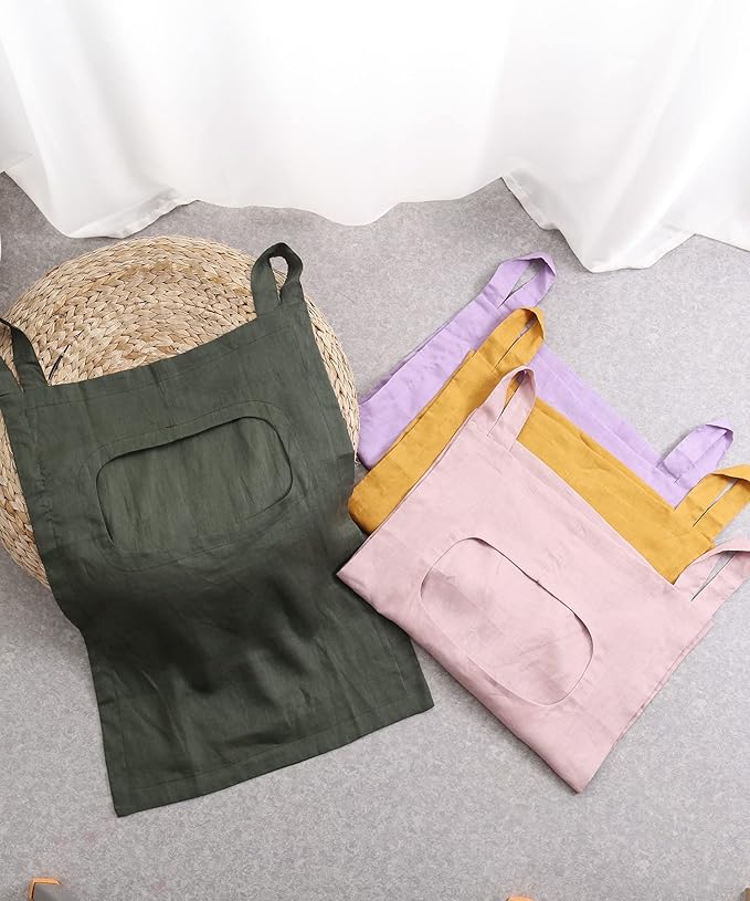 Amazhiyu 100% Linen Door Hanging Laundry Hamper Bag, 19x27 Inches