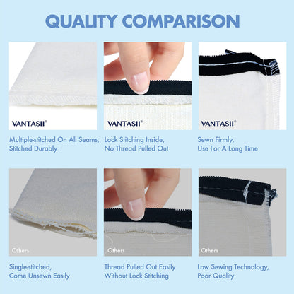 15 Pack Blank Cotton Canvas DIY Craft Zipper Bags Pouches Pencil Case for Makeup Cosmetic Toiletry Stationary Storage (Off White, 8.3” x 4.7”)