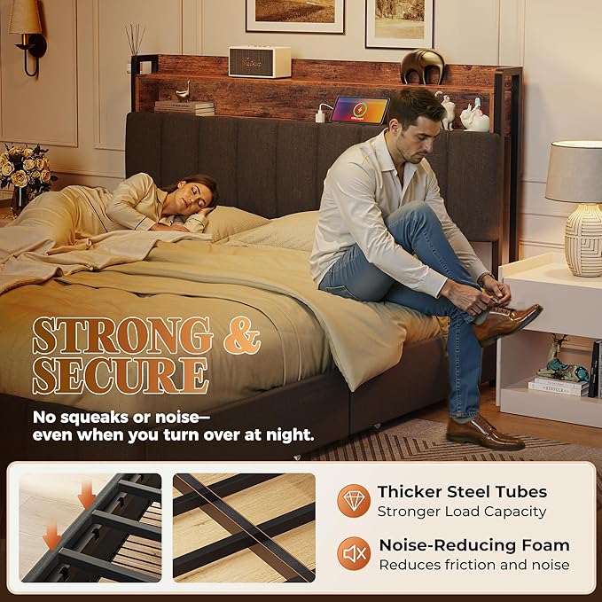 PRAISUN Bed Frame Queen Size