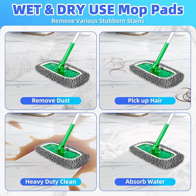 Reusable Microfiber Mop Pads Compatible