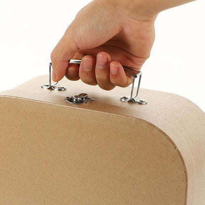 VILLCASE Cardboard Suitcase Box with Handle - Decorative Thickened Paperboard Storage Box for Crafting Organizing and Gifting Jewelry, Stationery, Wedding Party Favors 10x7.5x3.9 inch